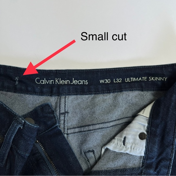 Calvin Klein⎮Ultimate Skinny High Rise⎮W30 L32⎮Dark Blue⎮*flaw - Picture 6 of 16